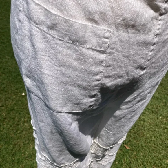 Johnny Was Ivory Lace & Crochet Trimmed Women's Pants - Picture 3 of 15